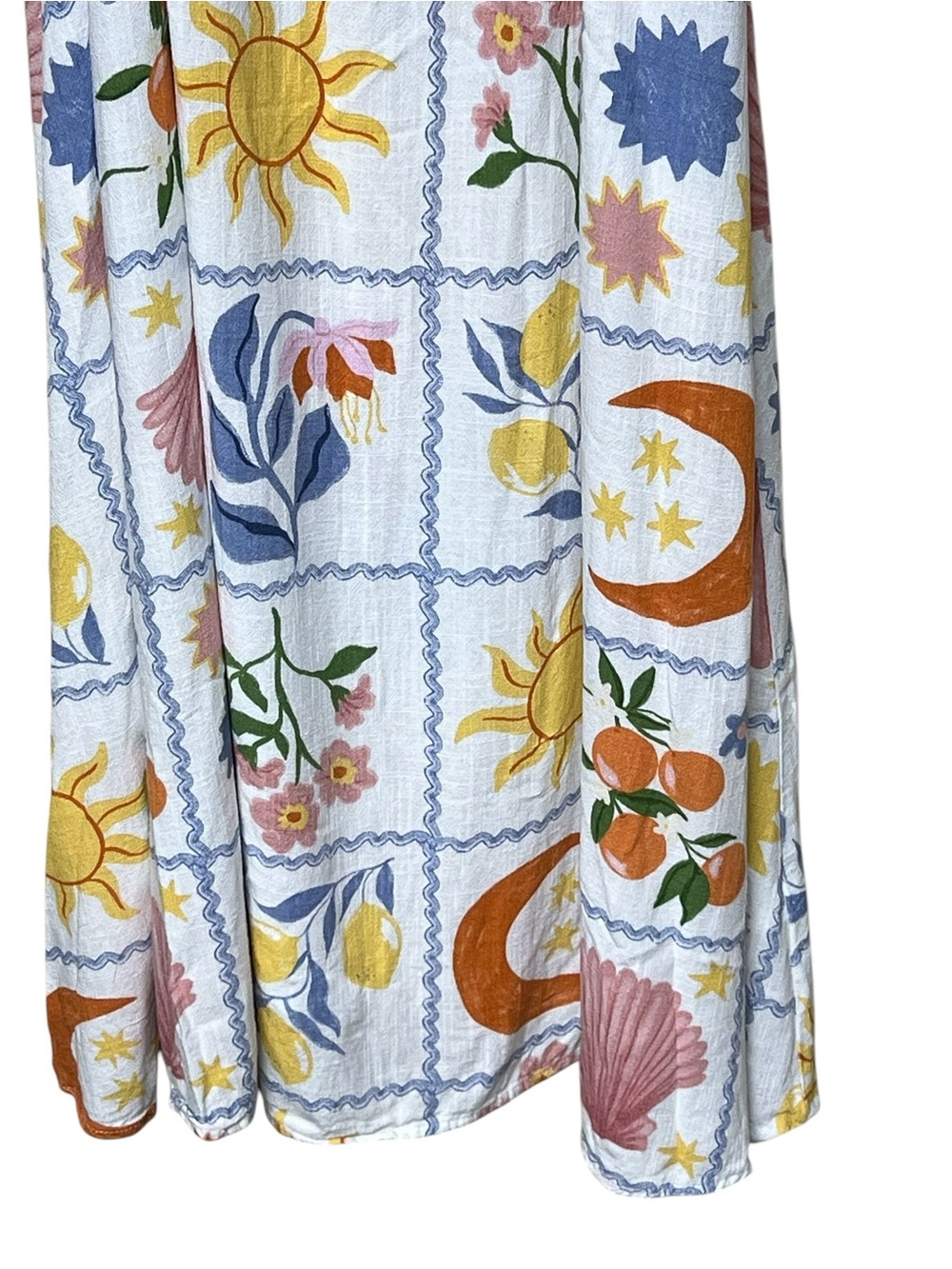 Paper Heart Costa celestial botanical tile print linen blend maxi dress - Picture 9 of 15